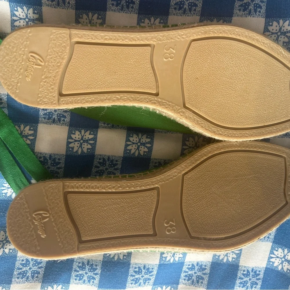 Castaner Green Canvas Espadrille Wedges